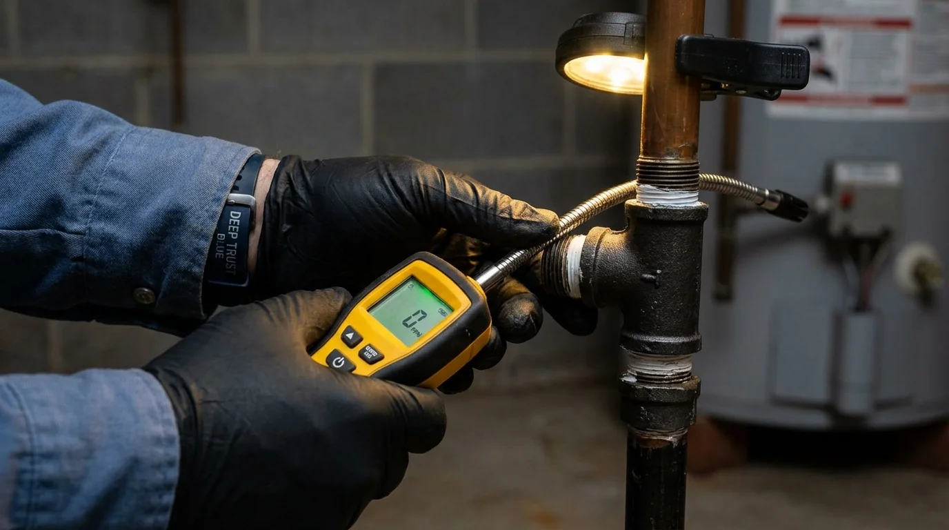 Gas leak detection with electronic sniffer by Johns Plumbing LLC in Altadena