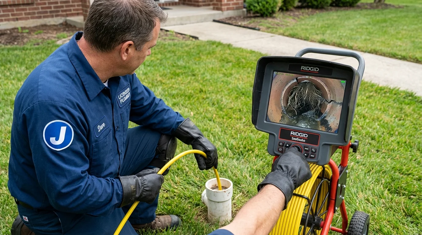 Sewer camera inspection being performed by Johns Plumbing LLC in Altadena